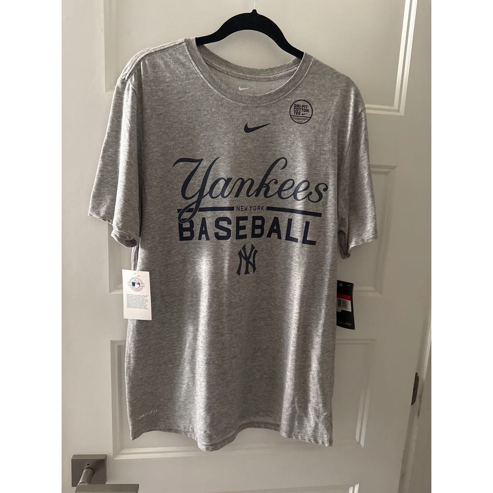 NWT Nike New York Yankees MLB Dri-FIT T-Shirt Mens Large Dark Grey Heather